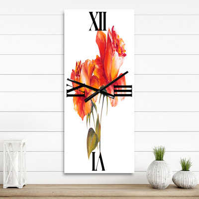 Deux roses rouges en fleurs - Horloge murale traditionnelle