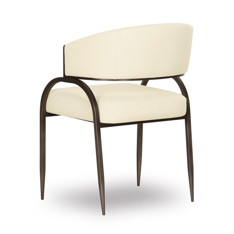 Chaise en cuir crème Sophia Performance, Crème, crème