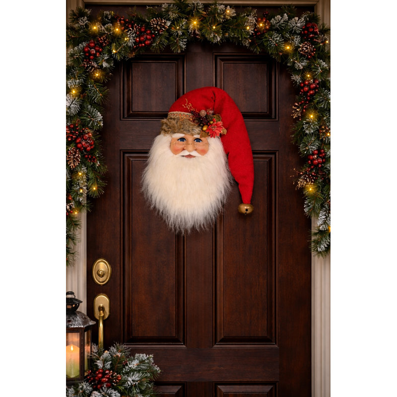 Christmas Woodland Santa Head Wall/Door Hanger