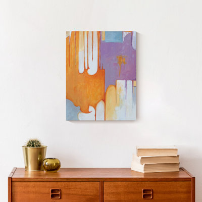 Orange And Purple Abstract Print On Canvas