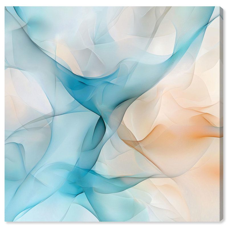 Art abstrait bleu Quori III , Toile tendue, H 12 po x l 12 po