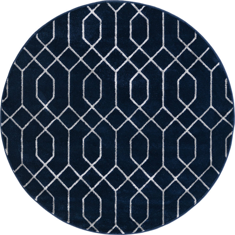 Geometric Indoor Rug, Round 5'3"