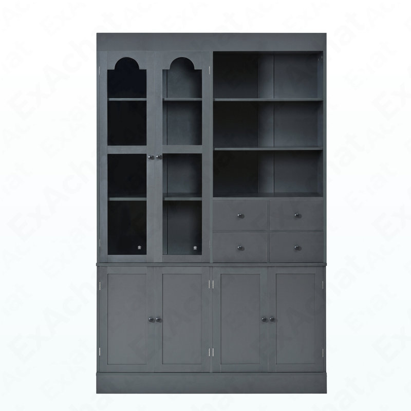 Freestanding Buffet With Hutch 47.2X15.7X75in - Multi-Shelf Pantry Cabinet For Dining & Living Room, Gray