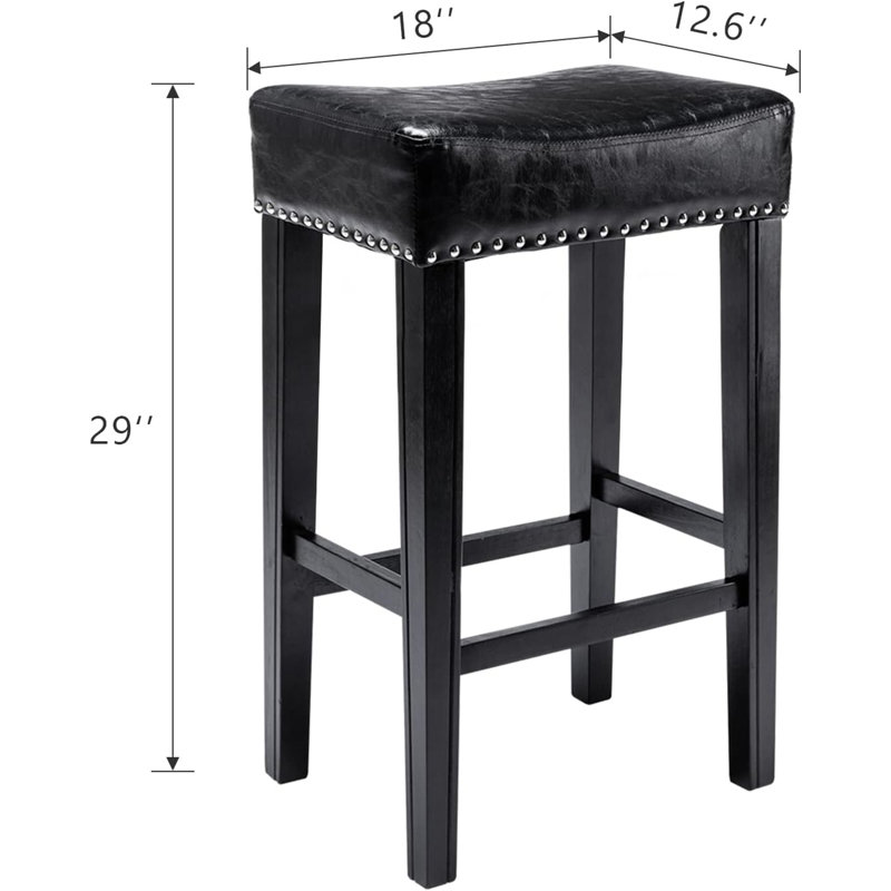 Tabouret de comptoir 26 po, Noir, Brun