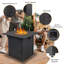 Table de foyer d'extérieur au propane en acier inoxydable avec couvercle Egor