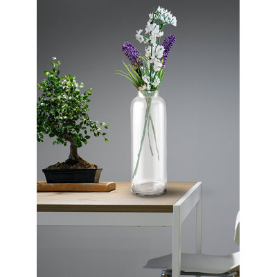 Petit vase cylindrique en verre transparent Everly Quinn