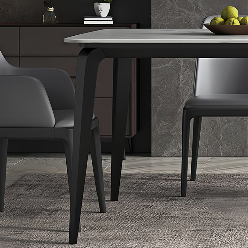 Superior rock plate dining table and chair set, 29.52"H x 62.99"L x 35.43"W