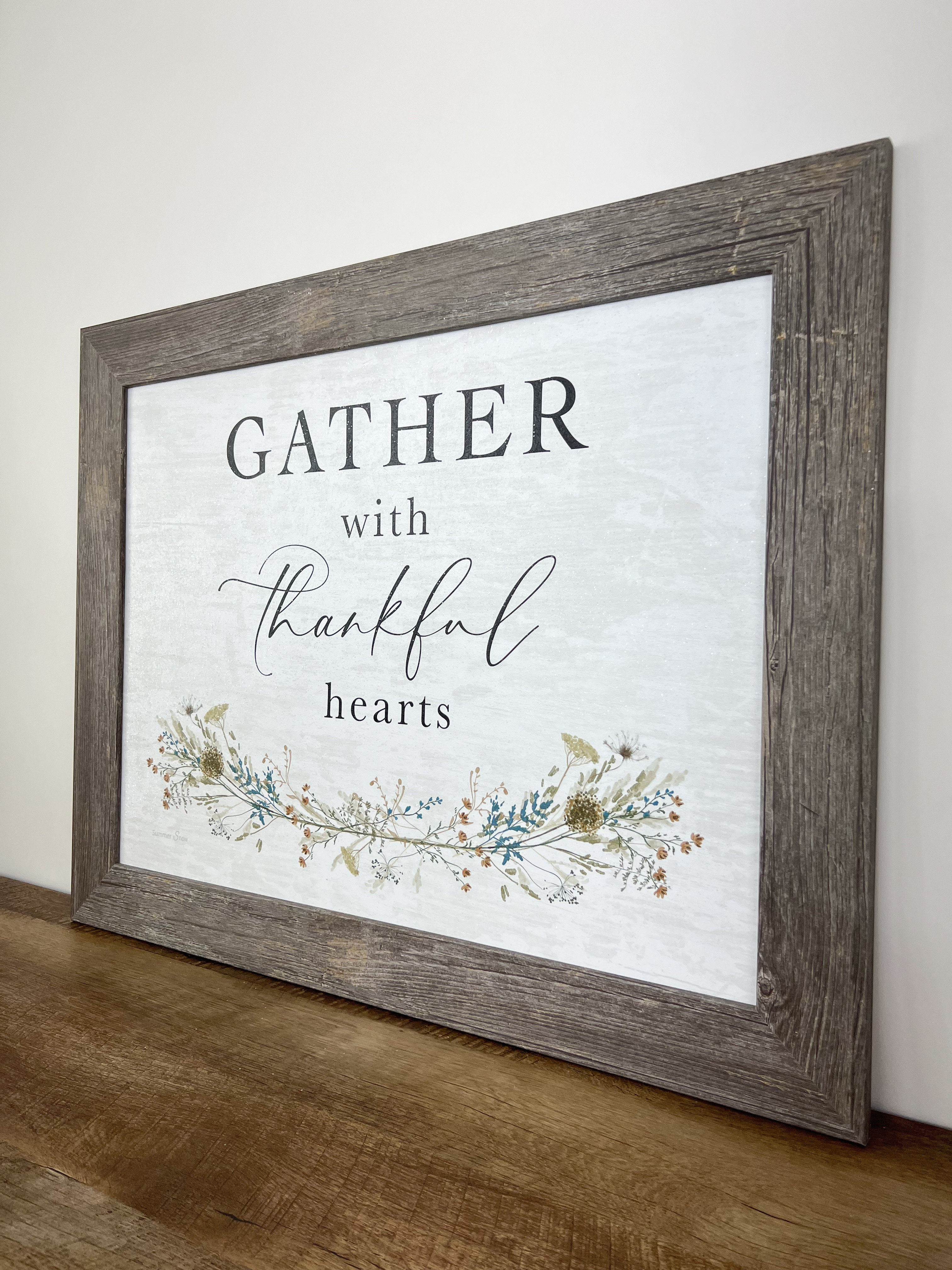 Gather Frame Trinx Gather with Thankful Hearts - Picture Frame Textual Art | Wayfair