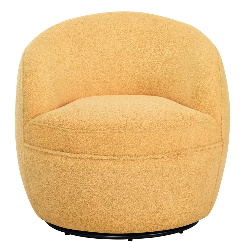 Chaise jaune avec fonction pivotante à 360 °, rembourrée - look moderne en jaune, maison de luxe élégante, Jaune
