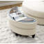 Fauteuil pivotant rembourré capitonné avec repose-pieds-222503130