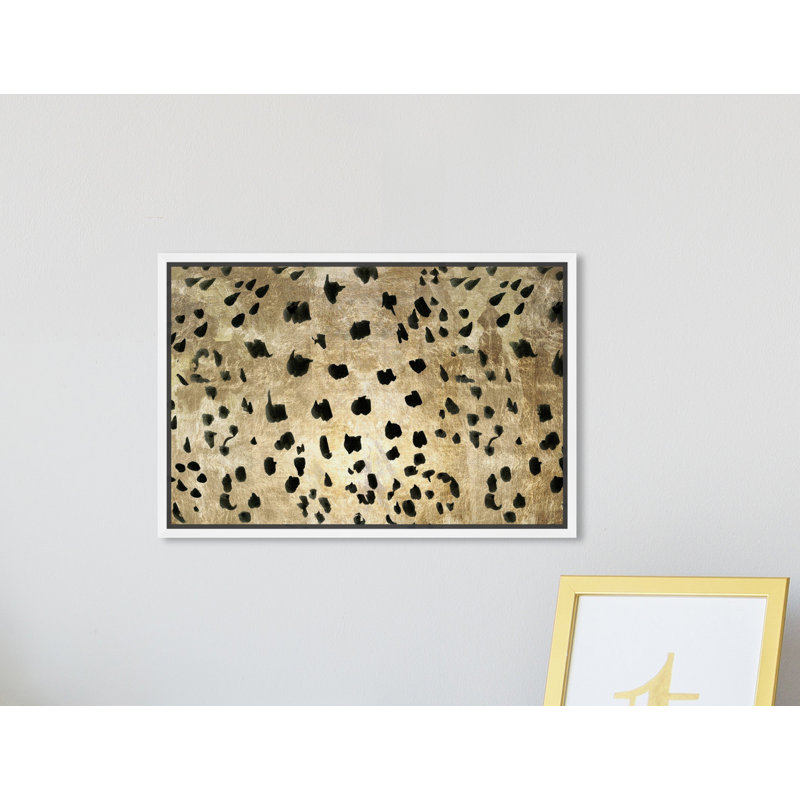 «Abstract Cheetah Feline», reproduction d'impression sur toile, H 10 po x l 15 po x 1,5 po, Cadre blanc
