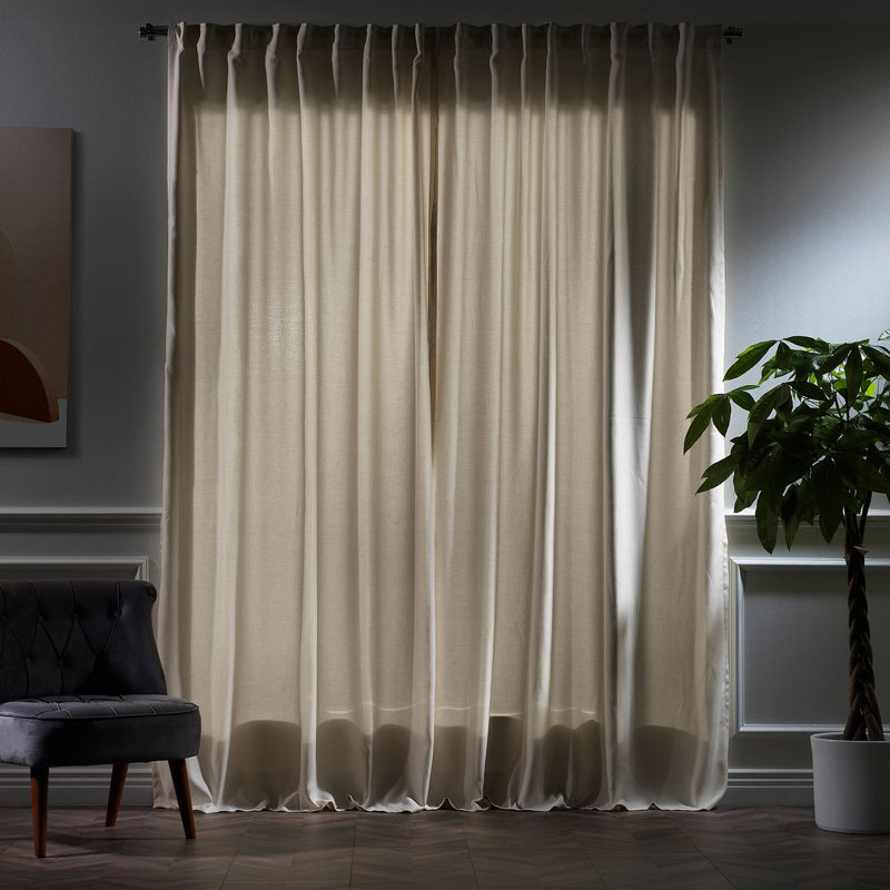 Extra Wide & Extra Long Custom Made Decorative Single Panel, Cream, 100" W x 144" L