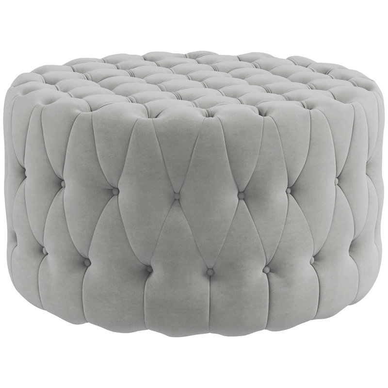 Versatile Button-Tufted Ottoman Stool with Soft Upholstery for Various Uses
