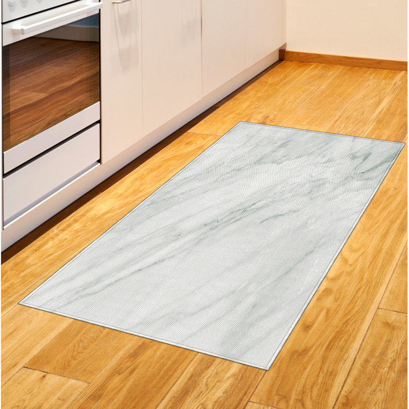 Marble Print High Density Long Fiber Poly Threads Decorative Area Rug Carpet, Rectangle 2'7" x 5'