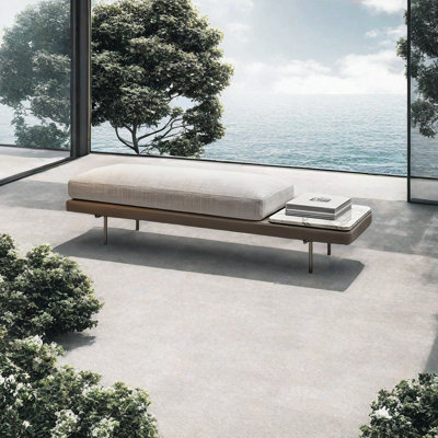 Banc rembourré en coton et lin Mirycal
