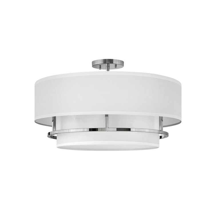 Graham Four-Light Semi-Flush Mount Ceiling Light w/ Faux Parchment Shades