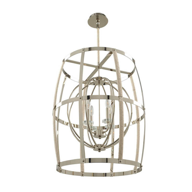 Luminaire suspendu en nickel poli 4 LT Bradbury Kalco