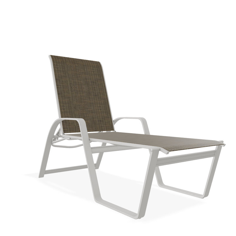 Chaise longue inclinable Holna, Neige texturée, Beacon taupe Sunbrella®