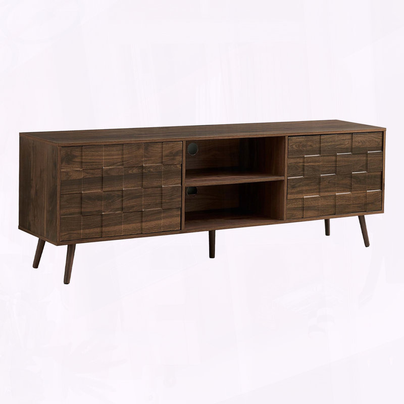 Meuble télé 72 po Mid-Century avec rangement