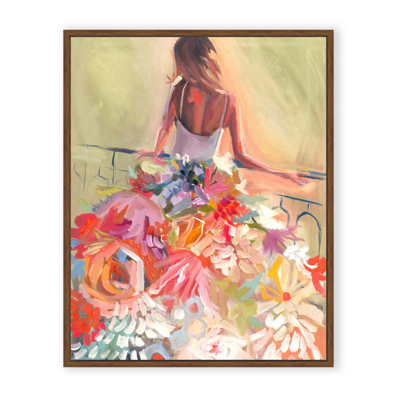 Nature Inspired Blossom Reverie: The Enigmatic Backdrop, 30" H x 24" W x 1.125" D, Framed Print, White
