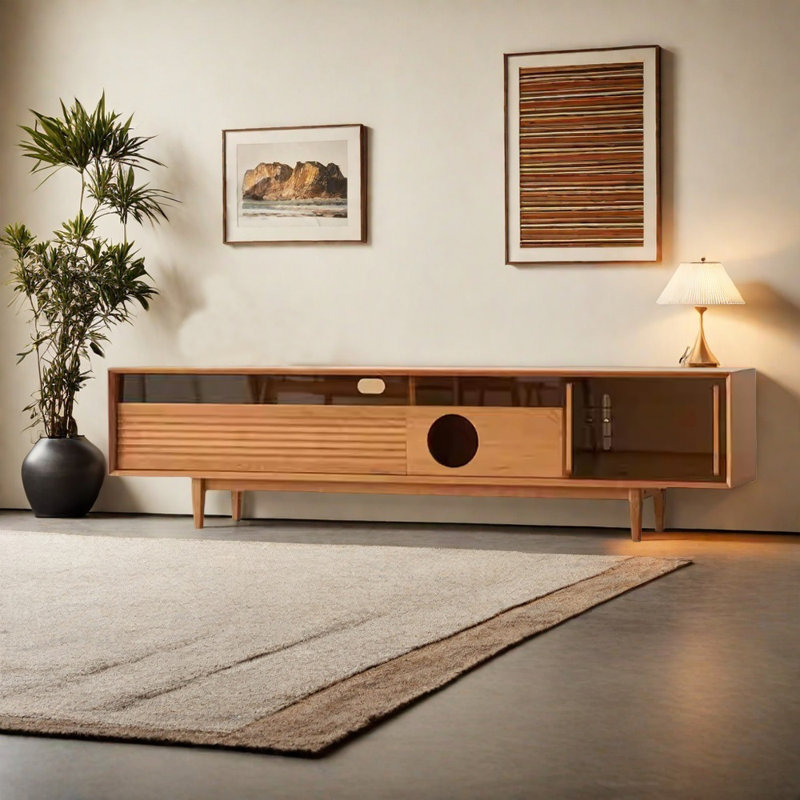 Meuble télé minimaliste de style japonais, 82.68"