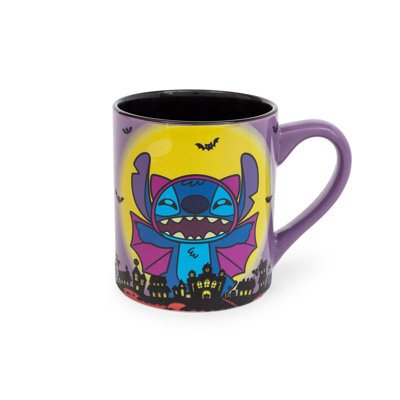 Tasse en céramique à paillettes Disney Lilo & Stitch Vampire | Peut contenir 14 onces