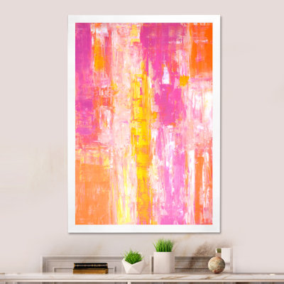 Pink And Orange Abstract Art - Modern & Contemporary Canvas Art Print
