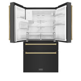 ZLINE 36" Autograph Edition 21.6 cu. ft Freestanding French Door Refrigerator with Water and Ice Dispenser