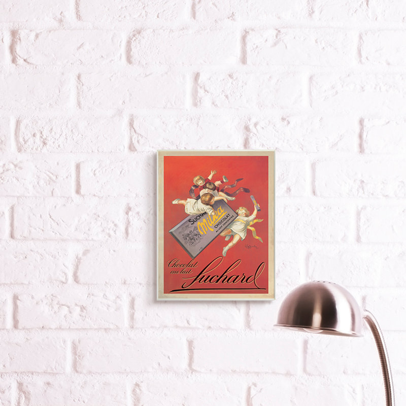 Publicité européenne rétro «Chocolat Au Lait», Plaque murale, H 19 po x l 13 po