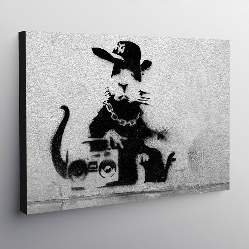 Rat Rapper - Wrapped Canvas Print, 30.5cm H x 41cm W x 4cm D