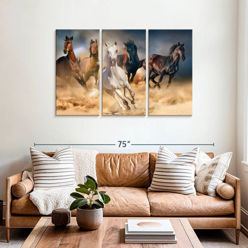 Brampt Sprinting Arab Horses, 36" H x 57" W