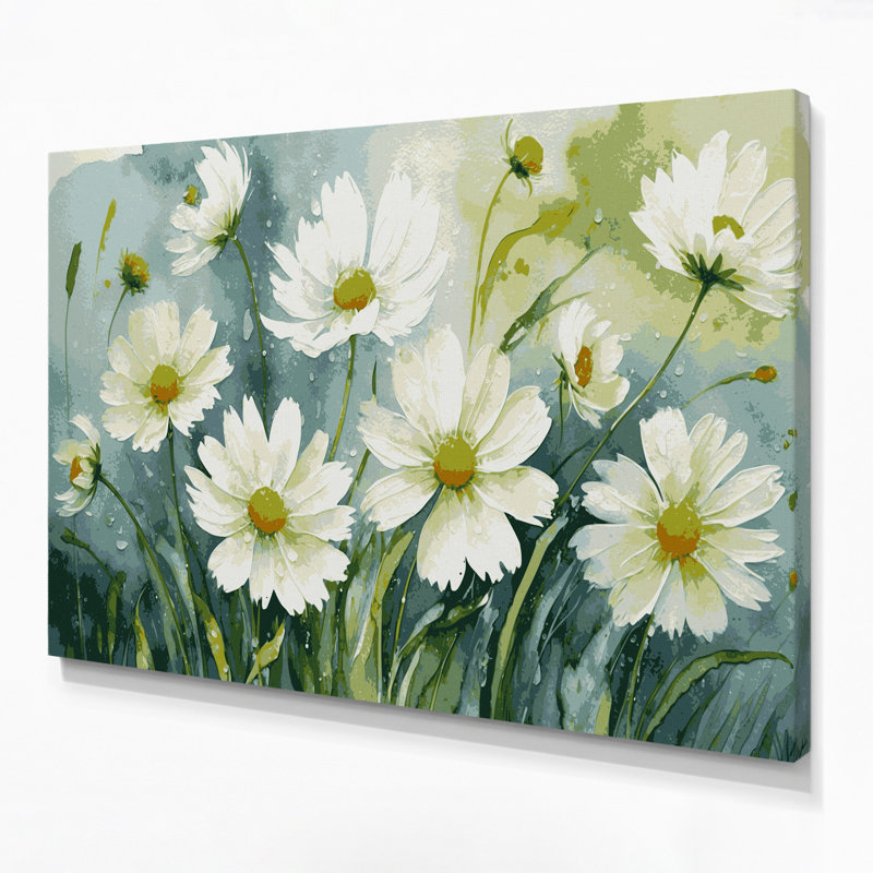 «Botanical Camomile Beige», art mural sur toile, H 11 po x l 14 po
