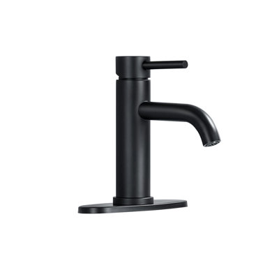 Single Handle Bathroom Faucet Lavatory Faucet Stainless Steel Single Hole-T10, Matte Black