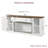 Elegant Office Storage Cabinet, Walnut TV Stand with Gray Brick Accents, White Sideboard for TVs up to 70"-2134654610