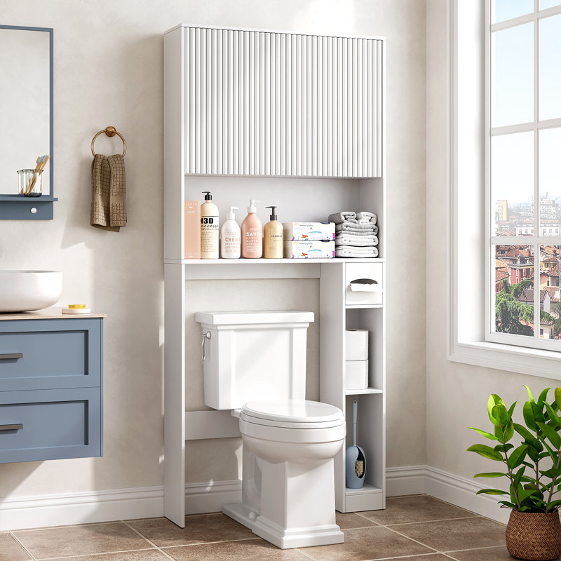 Modern Over the Toilet Storage Cabinet, Bathroom Storages Organizer Cabinets with Doors, Above Toilet Storage for Restroom, Bathroom, Laundry