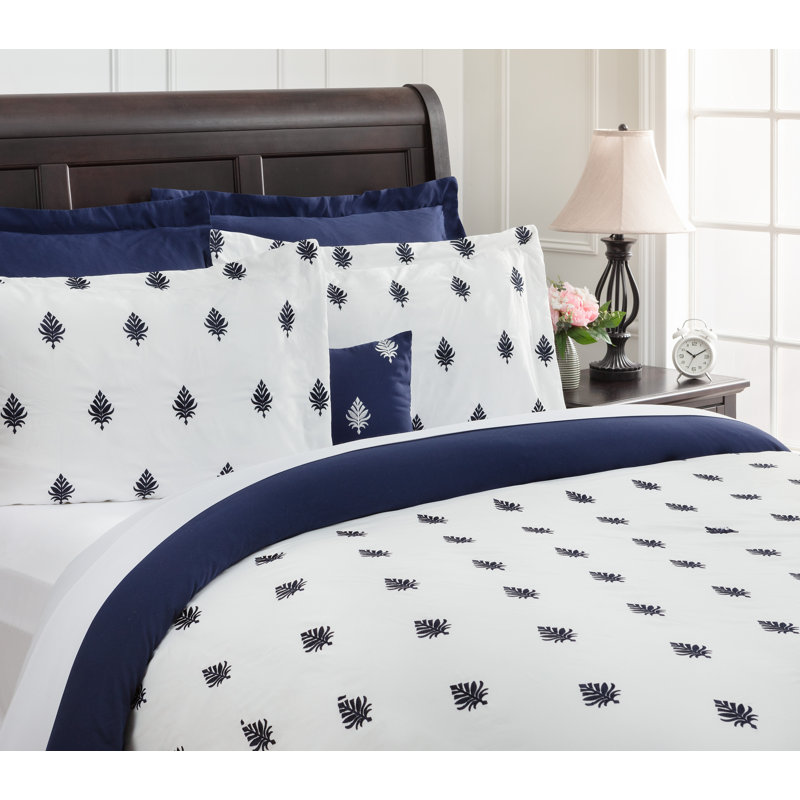 Ensemble de housse de couette réversible en microfibre bleue, Housse de couette simple et 3 pièces supplémenta