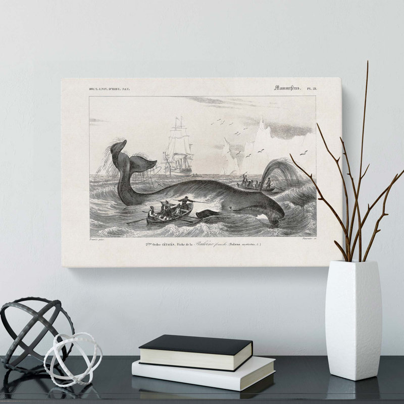 Hunting a Bowhead Whale by Charles D' Orbigny - Wrapped Canvas, 35cm H x 50cm W x 3cm D