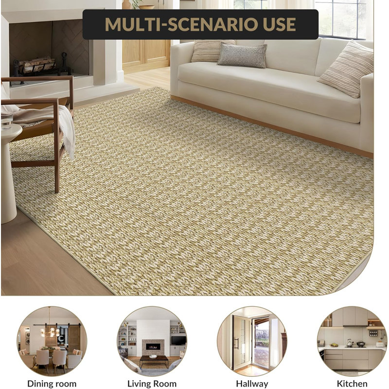 Washable 5x7 Area Rug Baby Room Contemporary Boho Non-Slip Low Pile Stain-Resistant No-Shedding Easy-Clean Modern Dorm Home Office