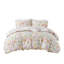 Housse de couette réversible multicolore pour lit simple, à motifs floraux et animaliers, en coton coloré.