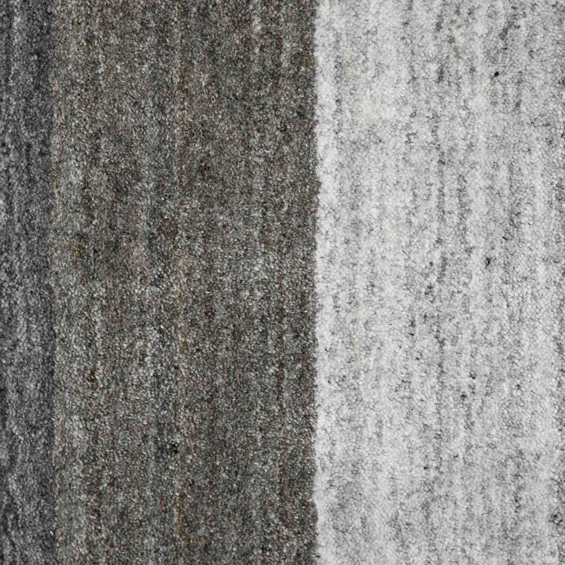 Handmade Gray Wool and Viscose 4' x 6' Reversible Area Rug