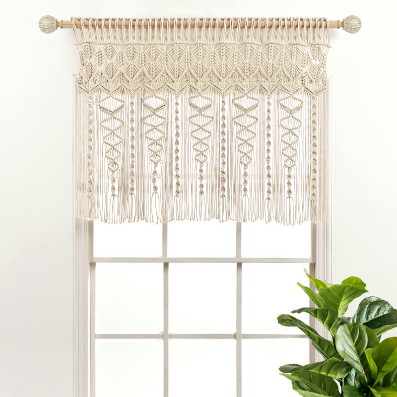 Cantonnière en coton sur mesure 40 po, Ivoire