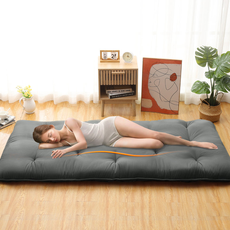 Matelas de futon japonais en mousse à haute densité de 4 po, tapis de sol Tatami pliable à 5 couches pour ferme, dortoir, véhicule récréatif, camping