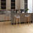 Kheya L-Shaped Plastic Bar Stool w/Veneer Metal Legs & Footrest for Kitchen, Dining Room, Breakfast Nooks