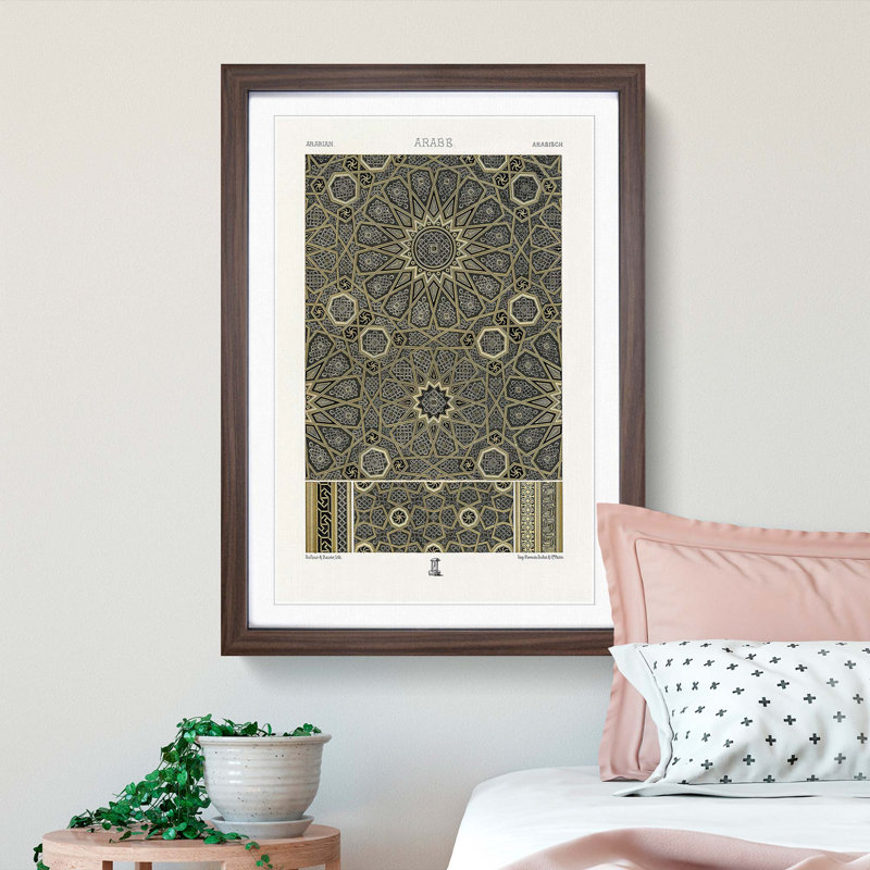 An Arabian Pattern by Albert Racinet - Picture Frame Painting Print, Walnut Framed, 48cm H x 36cm W x 2cm D