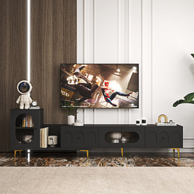 Wood Extendable TV Stand Entertainment Center Media TV Console by Ivy Bronx