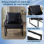 Chaise d'appoint en polyuréthane avec structure en métal noir, fauteuil ergonomique-1093135269