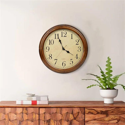 Inara Solid + Manufactured Wood Wall Clock