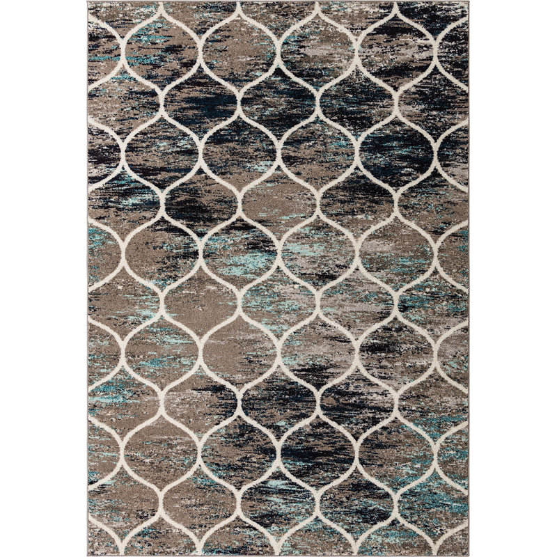 Geometric Indoor Rug, Rectangle 2' x 3'