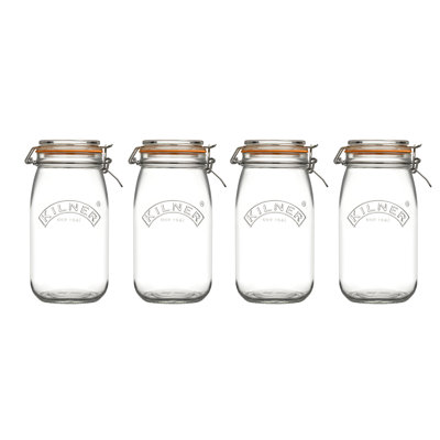 Kilner Clip Top Round Jars 1.5L (Set of 4)