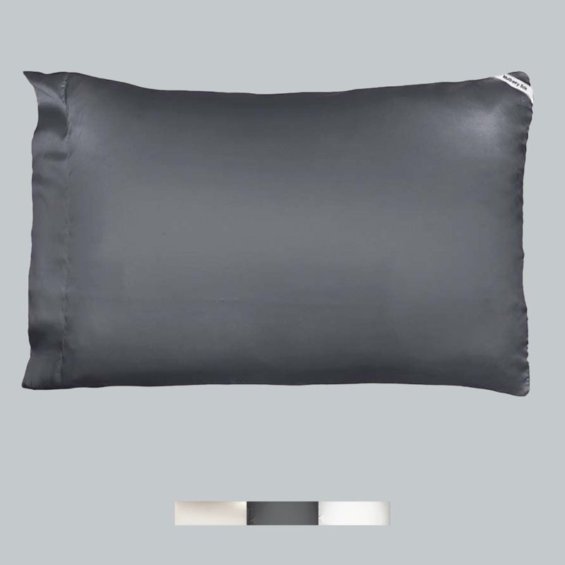 Gunmetal Reversible Silk and Eucalyptus Standard Pillowcase